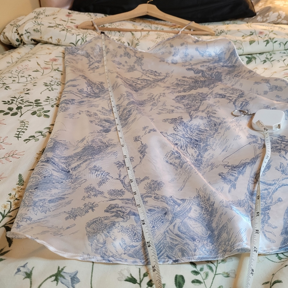 Satin Blue Slip Dress - Picture 4 of 7
